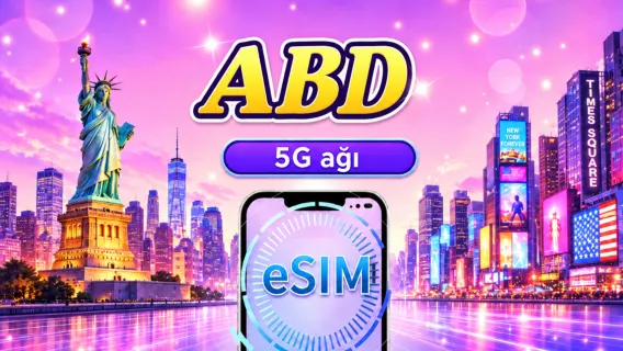 ABD 5G eSIM | Tiktok & Google Haritalar gibi popüler uygulamaları destekler | Günlük paket/Veri paketi | 1-30 gün | 24 saatlik faturalandırma | QR kod