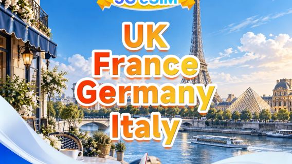 UK, France, Germany & Italy 5G eSIM | multi-network·supports all AI & TikTok | 500MB/day–total 50GB | 1–30 days | 24 hr billing | QR code