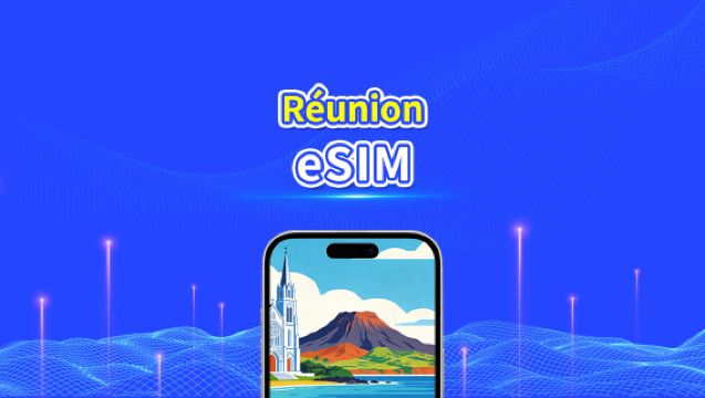 Frans Réunion eSIM | 4G | Dagelijks/totaal datapakket | 1-30 dagen | 24-uurs facturatie | QR-code
