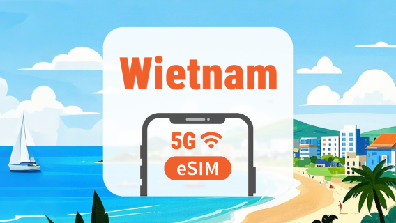 Wietnam 5G eSIM | Potrójna sieć • Wszystkie AI & TikTok | 1–30 dni | Kod QR