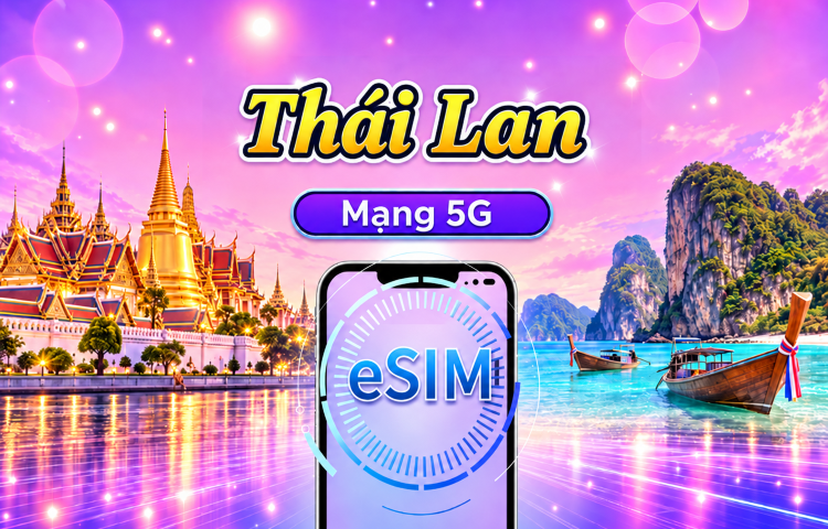 Thái Lan | eSIM 5G | Vé ngày/Gói tổng | Tính phí mỗi 24 giờ | 1-30 ngày | Mã QR