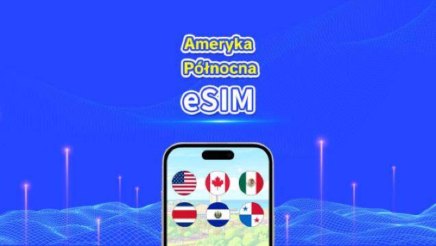 eSIM w Ameryce Północnej | 5G/4G | Szybki internet | Pakiety dzienne/na dane | 24 godziny | 1-30 dni | Kod QR