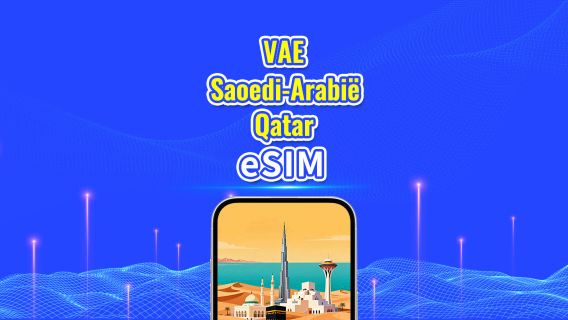 VAE/Saoedi-Arabië/Qatar 5G eSIM | Dagpas/Totale databundel | 1-30 dagen | 24-uurs facturering | QR-code