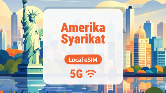 eSIM 5G USA T-Mobile | IP tempatan • All AI & TikTok | 15/30/60 hari | QR Code