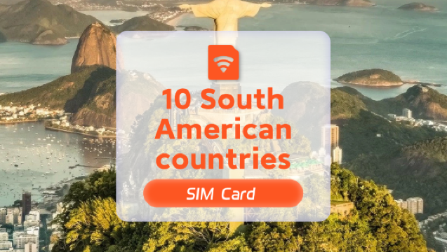 Cartão SIM 5G para 10 países da América do Sul | Pacote diário/de dados total | Retirada no aeroporto de Hong Kong | 1-15 dias | Dados de alta velocidade | Pronto para usar ao inserir