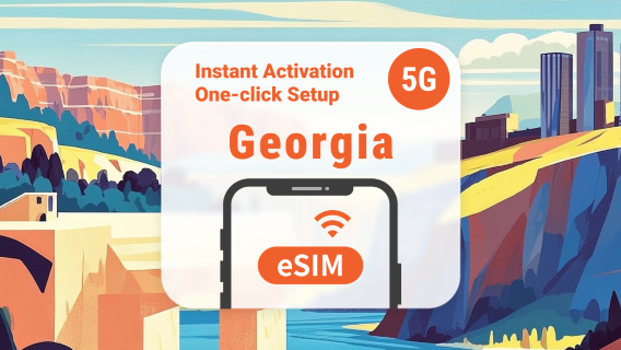 Georgia 5G eSIM | Dubbele netwerkdekking | 1–30 dagen | Directe QR-code