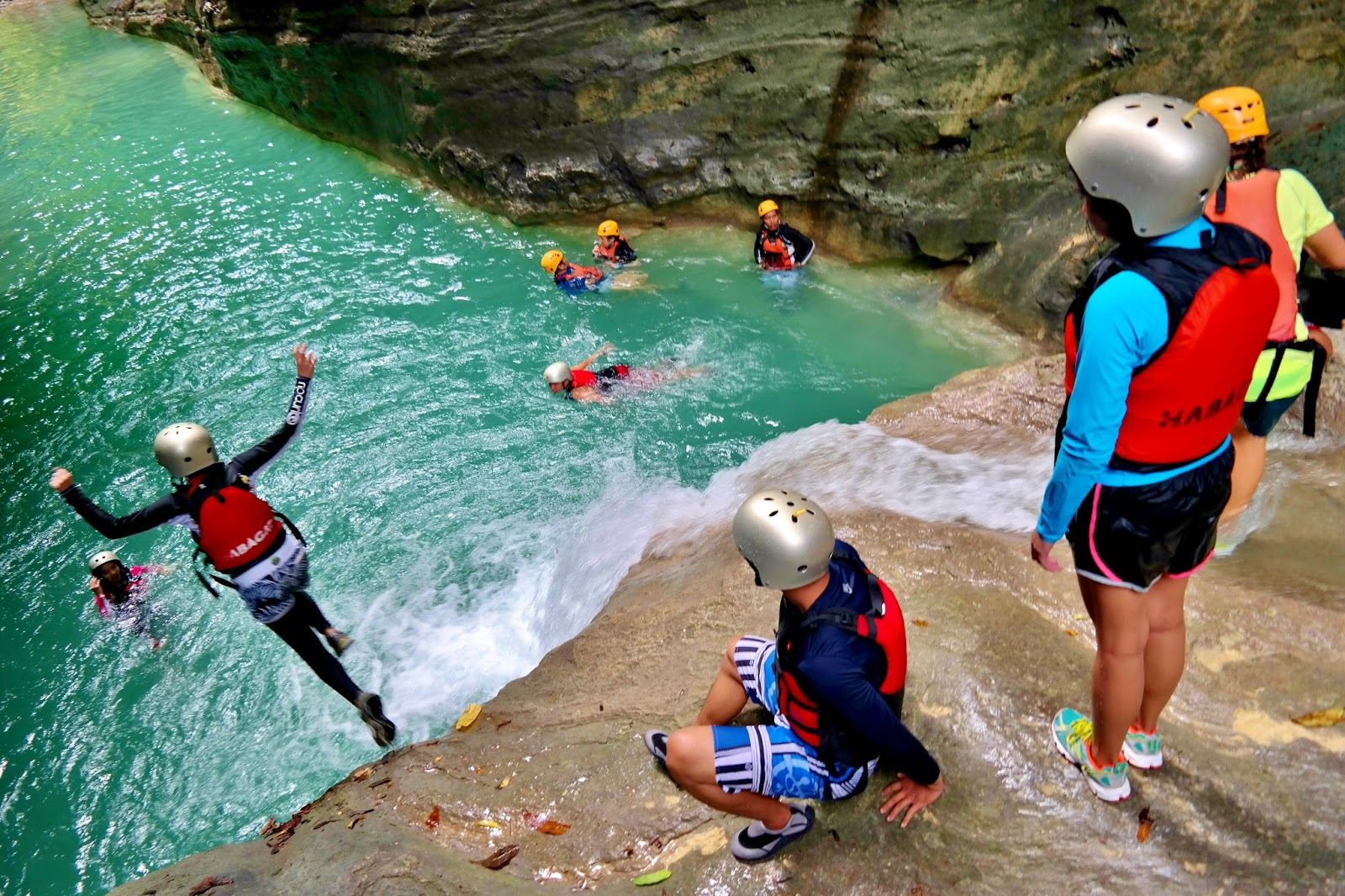 1-day tour to Oslob whale sharks + Kawasan Falls canyoneering in Cebu, Philippines
