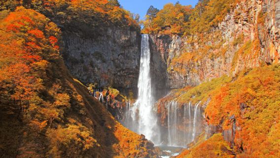 Herbst in Nikko: Irohazaka, Kegon-Fälle und Watarase-Schlucht-Eisenbahn (Abfahrt von Tokio)