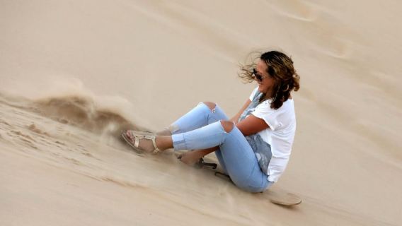 Abu Dhabi: Desert Safari with BBQ, Camel Ride & Sandboarding