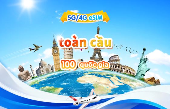Toàn cầu (100 quốc gia) eSIM 4G/5G | Gói dữ liệu hàng ngày/Tổng dung lượng | 500MB/ngày - Tổng dung lượng 30GB | 1-30 ngày | Thanh toán trong vòng 24 giờ | QR code