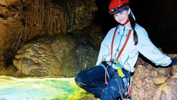 Meneroka gua Luoyue Anshun | Tangga syurga via ferrata + papan dayung sungai bawah tanah kaca meneroka rahsia ekspedisi kars