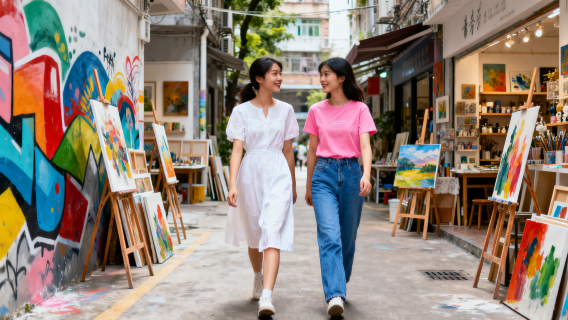 深圳大芬油畫村旅拍【跟拍攝影親子照情侶閨蜜兒童跟拍家庭旅拍】