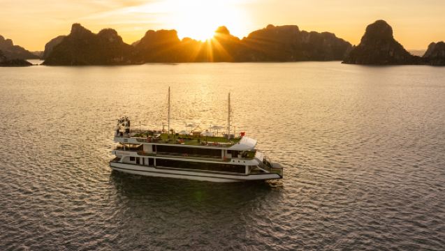 Wycieczka dzienna po Zatoce Ha Long: Opcjonalny rejs 5-gwiazdkowy, Jaskinia Zaskoczenia, Wyspa Titop, Kajakarstwo + Obiad