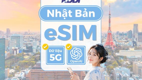 eSIM Nhật Bản KDDI(au) mạng gốc 5G | Dung lượng 100GB mỗi ngày | Có thể sử dụng ChatGPT | Tính phí theo ngày tự nhiên | QR Code