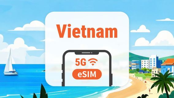 Vietnam 5G eSIM | Triple netværk • Alle AI & TikTok | 1–30 dage | QR-kode
