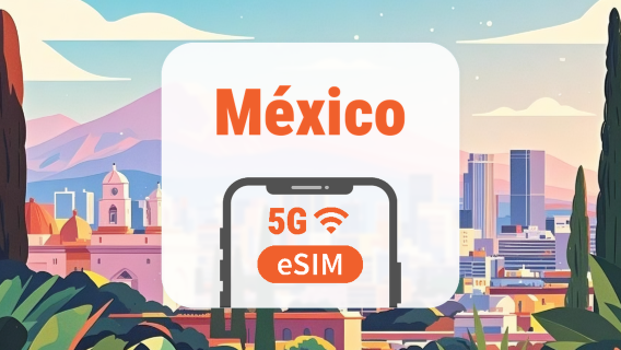 México 5G eSIM | Rede Dupla • Todos os AI & TikTok | 1–30 Dias | Código QR