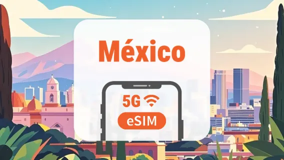 México 5G eSIM | Rede Dupla • Todos os AI & TikTok | 1–30 Dias | Código QR