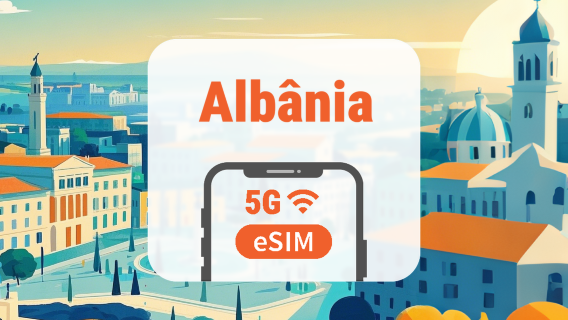 Albânia 5G eSIM | Rede Dupla • Todos os AI & TikTok | 1–30 Dias | Código QR