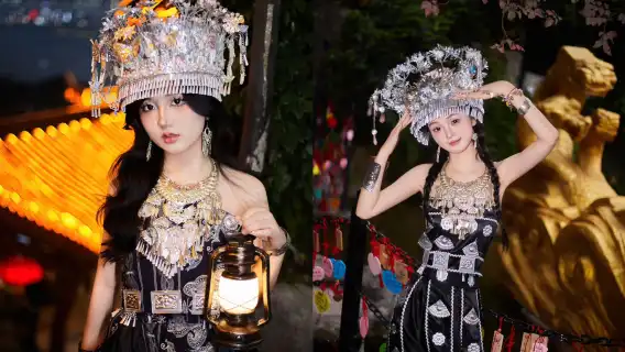 重慶洪崖洞民俗風貌區旅拍【包含服裝+粧麪造型+底片+精修 | 更有豪華接送跟拍套餐】