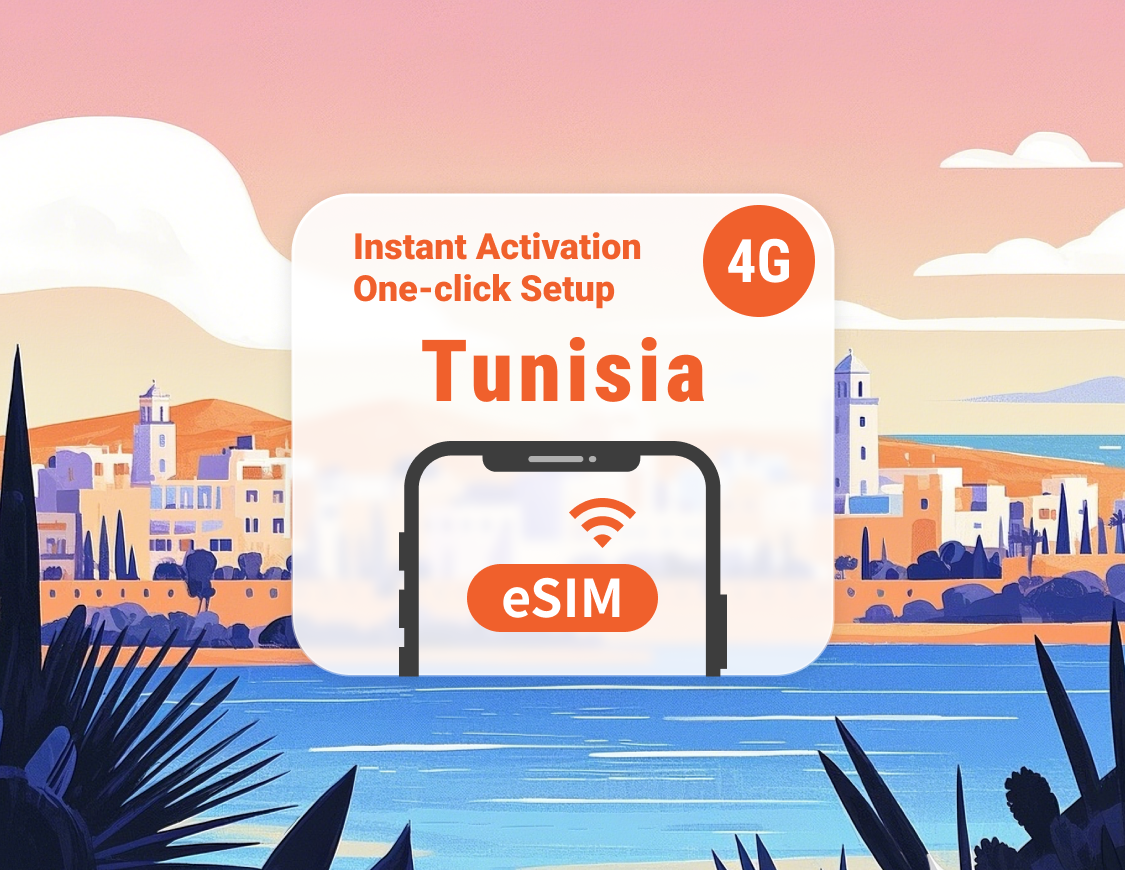 Tunesië 5G eSIM | Dubbele netwerkdekking | 1–30 dagen | Directe QR-code