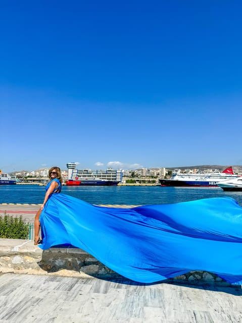 Fotoshooting im Flying Dress – Kreuzfahrthafen Piräus