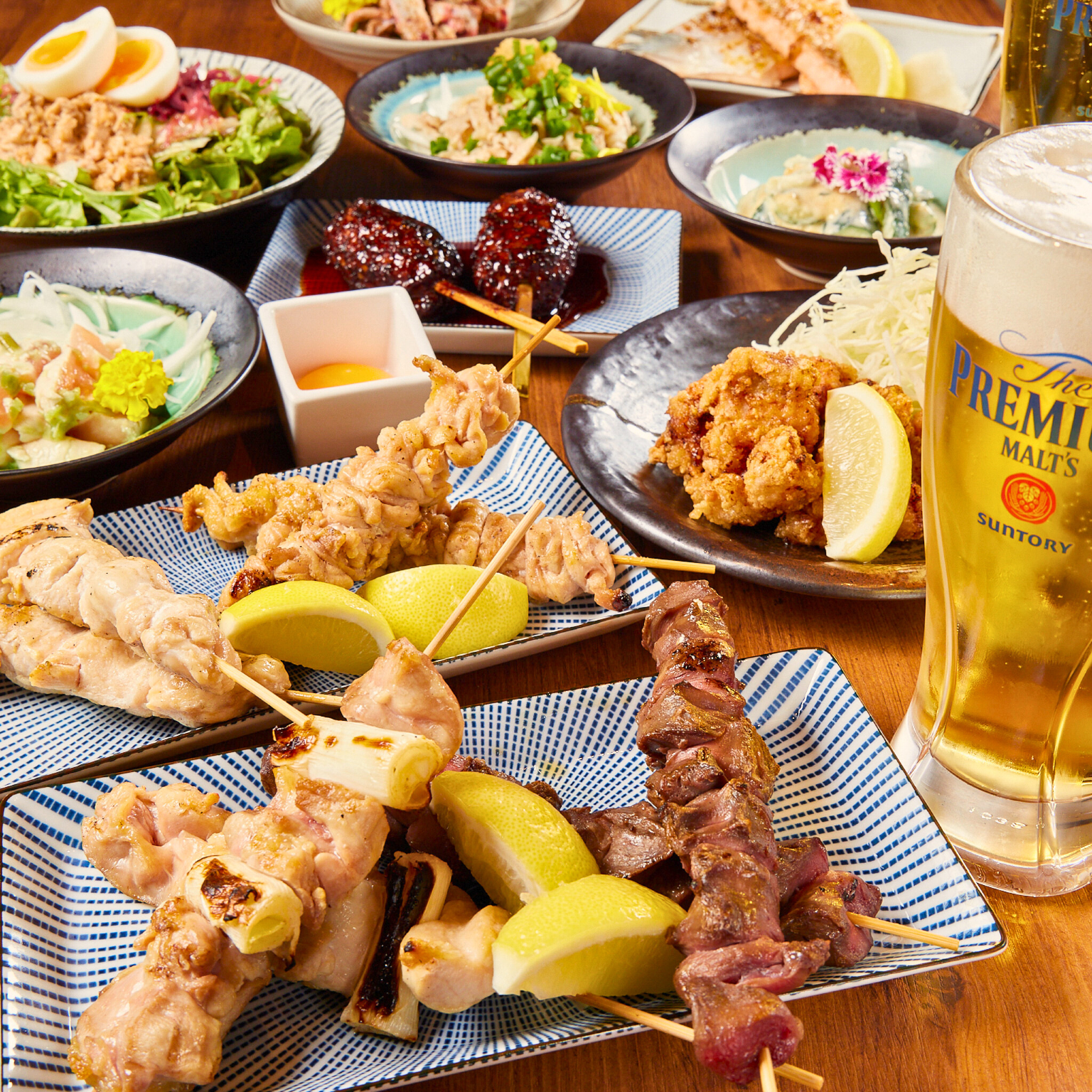 Kobe Torisakana - 81 Kinds of Chicken Skewers and Others, All-You-Can-Eat Course (with All-You-Can-Drink)