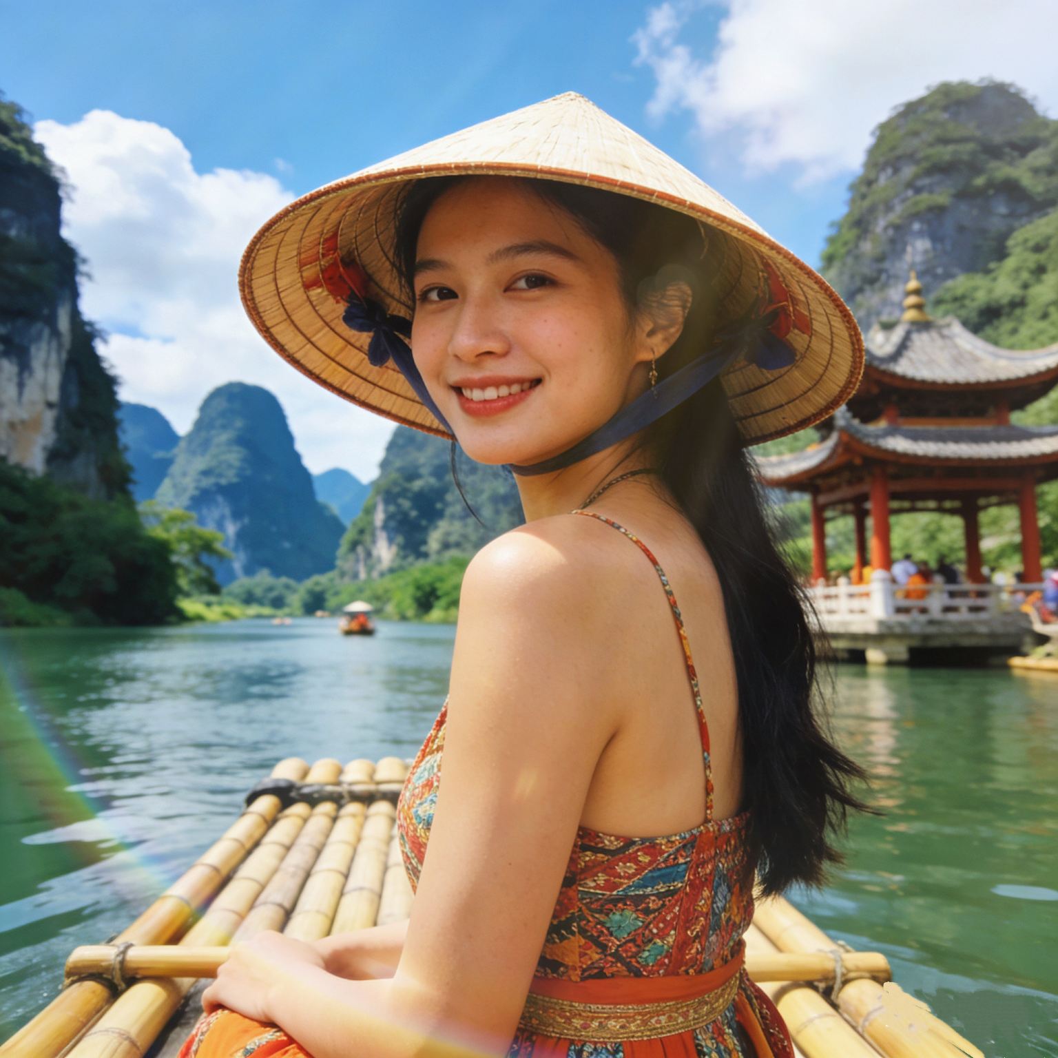 ทัวร์ 1 วัน หัวลูตํามะพร้าว [เมืองโบราณฮัวลว + การล่องเรือซางาน/ซามก๊ก + อาหารกลางวันบุฟเฟ่ต์หลากหลาย]