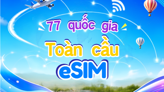 eSIM Toàn cầu (77 quốc gia) 5G/4G | Hỗ trợ Google Maps/TikTok/ChatGPT | Gói dữ liệu | Tính phí theo 24 giờ | 1–7 ngày | Mã QR