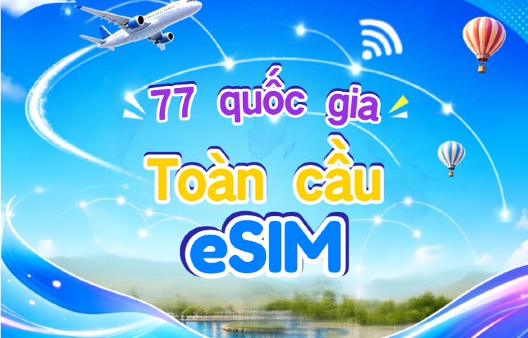 eSIM Toàn cầu (77 quốc gia) 5G/4G | Hỗ trợ Google Maps/TikTok/ChatGPT | Gói dữ liệu | Tính phí theo 24 giờ | 1–7 ngày | Mã QR