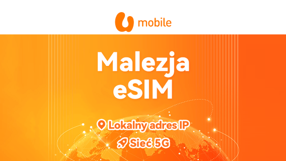 Malezja U Mobile 5G eSIM | Pakiet dzienny/pakiet danych | Rozliczenie 24-godzinne | Kod QR