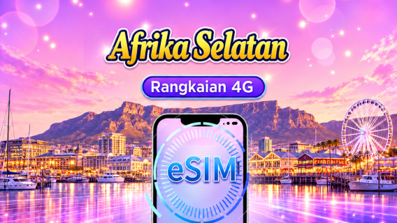Afrika Selatan | eSIM 5G/4G | Pakej Harian/Pakej Data | Caj Berdasarkan Hari Semula Jadi | 1-30 Hari | Kod QR