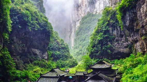Chongqing Wulong Three Natural Bridges + Fairy Mountain Forest Park + pemandu pelancong berbahasa Inggeris | lawatan sehari santai