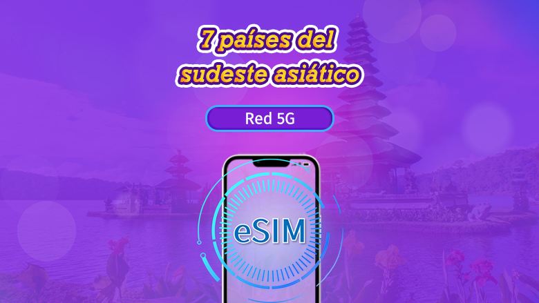 Sudeste Asiático (7 países) | eSIM 5G/4G | Pase diario/Plan Completo | Facturación cada 24 horas | 1-30 días | Código QR