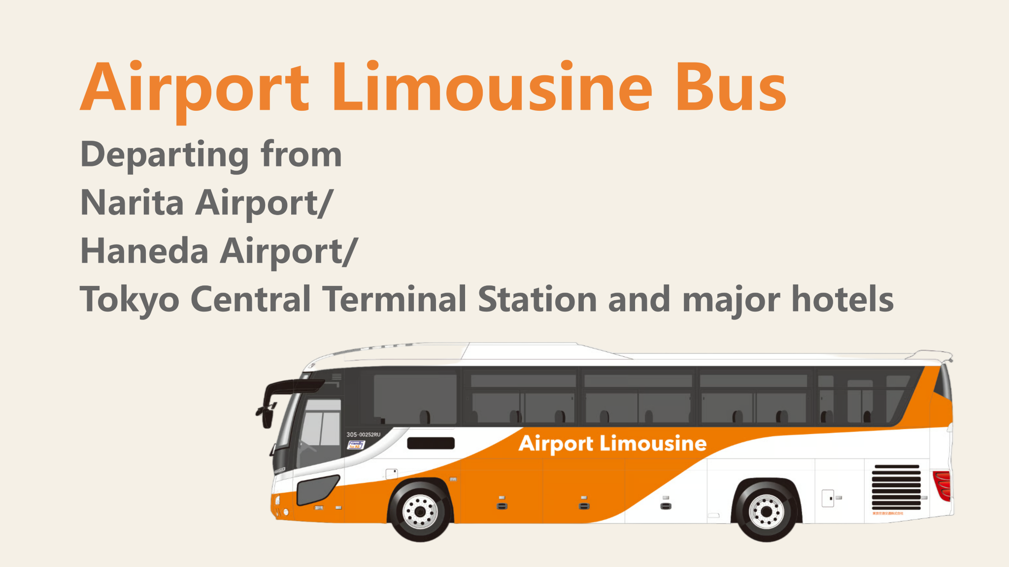 Limousine Bus, available for departure from Narita Airport/Haneda Airport/city stations