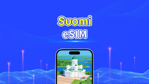 Suomen eSIM | 5G/4G | Nopea data | 24 tuntia | Valittavissa 1–30 päivää | QR-koodi