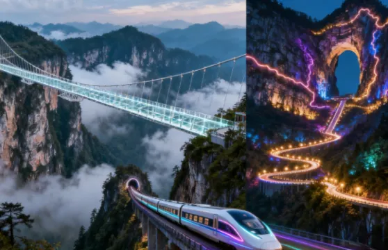 長沙往張家界大峽谷及天門山燈光騷：1日獨立包團連導遊