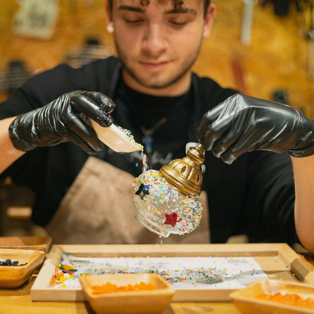 Istanbul: Guided Turkish Mosaic Lamp Workshop + Snacks