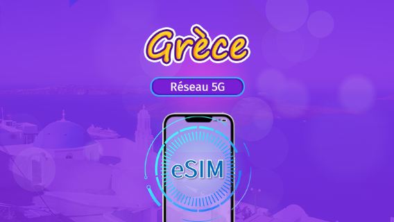 Grèce | eSIM 5G/4G | Forfait total | Facturation 24h | 7–30 jours | Code QR