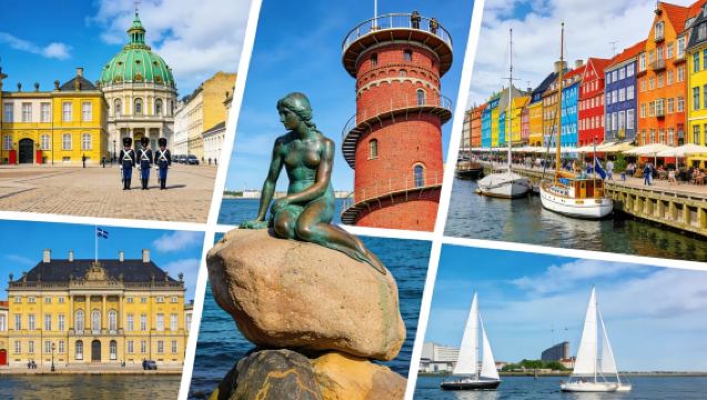 Copenhagen classic 1-day tour: Danish Royal Palace + Frederik's Church + The Little Mermaid + Grundtvig's Church