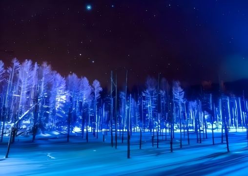 Hokkaido winter limited | Christmas tree + Shirogane Blue Pond