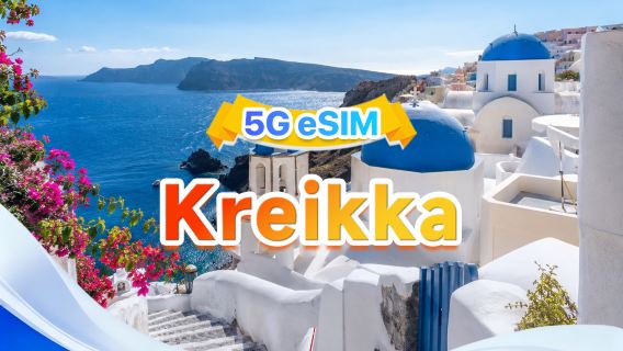 Kreikka 5G eSIM | Kolme verkkoa · Tukee All AI&TikTok | 500MB/päivä - yhteensä 30GB | 1-30 päivää | 24 tunnin laskutus | QR-koodi