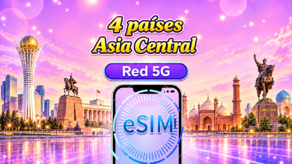 Kazajistán/Kirguistán/Pakistán/Uzbekistán|5G/4G eSIM|Paquete diario/Paquete de datos|Facturación de 24 horas|1-30 días|Código QR