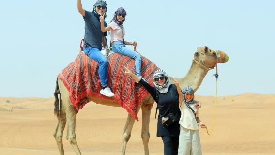 Dubai Red sand Desert safari, Camel ride, Sand Boarding & BBQ Dinner
