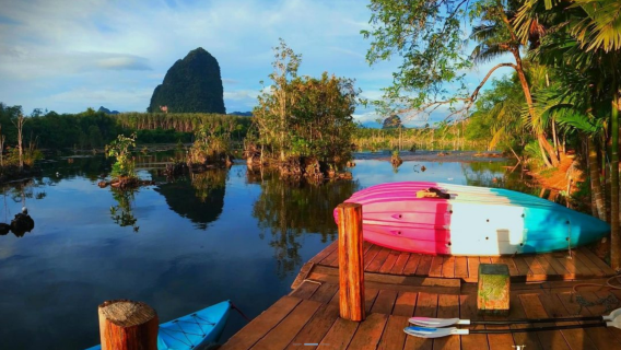 [Krabi] Escursione in kayak al Lago Specchio Kayaking & Nuoto & ATV & Elefanti - Divertimento a Krabi