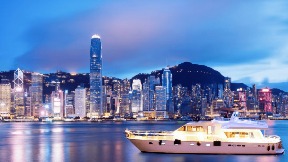 [Oferta limitada con 50% de descuento] Sueño de lujo en yate por Hong Kong - Crucero nocturno por el Puerto Victoria