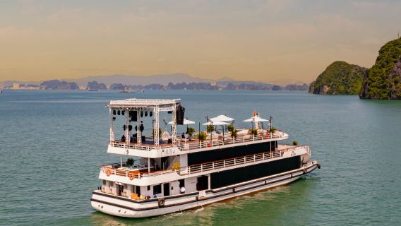 Hanoi: Halong-Bay-Tageskreuzfahrt – Luxus-Mittagessen, Whirlpool, malerische Aussichten & Live-Musik