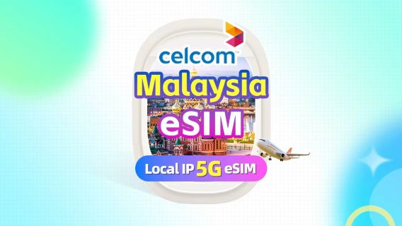 Malaysia | Celcom eSIM | 4G/5G | Local IP | Supports mainstream apps & hotspot | Total volume | 40GB total | 5-30 days | Calendar days billing | QR code