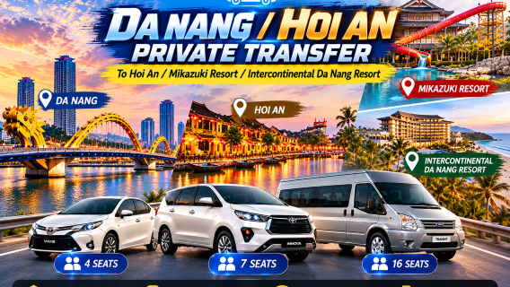 Trasferimento privato da Da Nang/Hoi An a Hoi An/Mikazuki Resort/Intercontinental Da Nang Resort