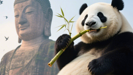○ Base di riproduzione dei panda di Chengdu + Tour privato di un giorno al Buddha gigante di Leshan/Guida turistica professionale + Biglietti per l'area panoramica