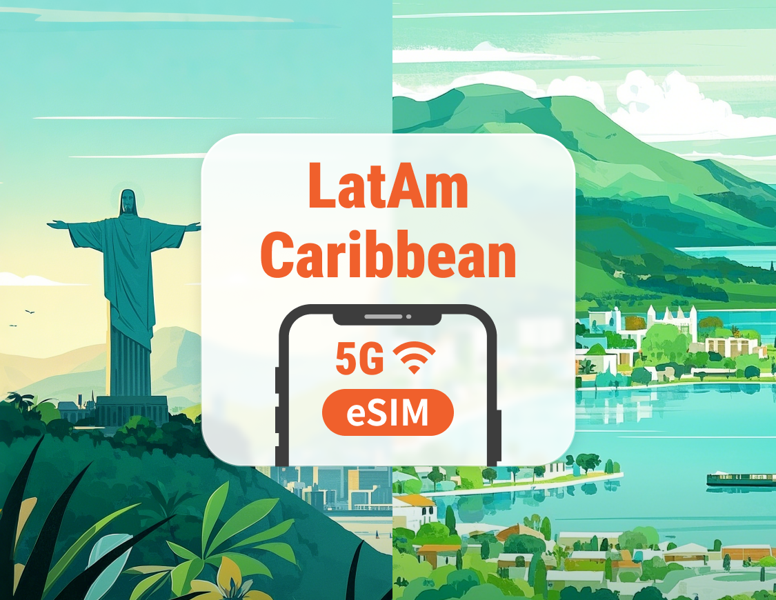Central America & Caribbean 13 Destinations eSIM | Costa Rica, Peru & More | 1–30 Days | Instant QR